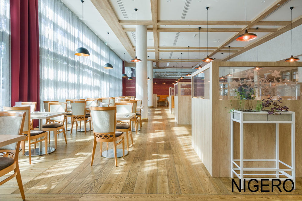 Podłogi drewniane w stylu naturalnych, standardowych desek drewnianych w kolorze NIGERO